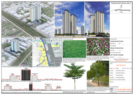 Quy hoạch tổng mặt bằng tỷ lệ 1/500 Chung cư Tân An (Tecco Luxury)