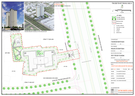Quy hoạch tổng mặt bằng tỷ lệ 1/500 Chung cư Tân An (Tecco Luxury)