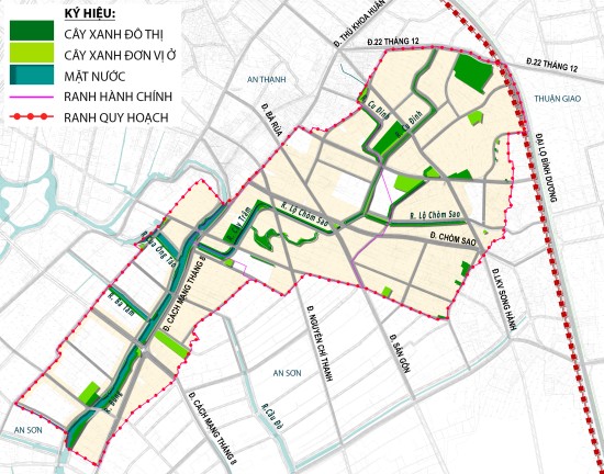 Điều chỉnh tổng thể Quy hoạch phân khu tỷ lệ 1/2000 phường Hưng Định, thành phố Thuận An
